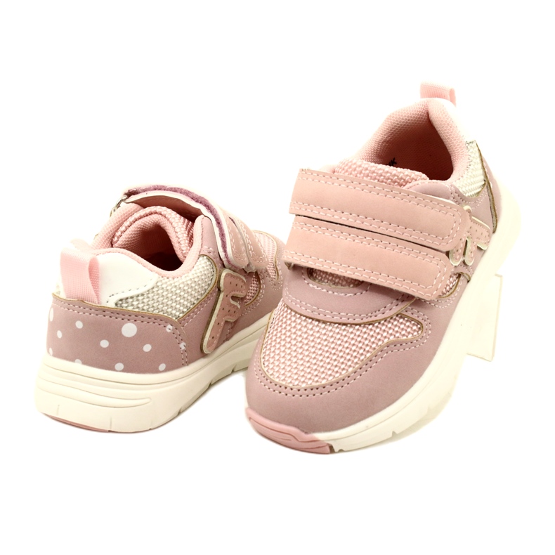 Evento Scarpe sportive con velcro da ragazza 23DZ23-5917 rosa bianca 4