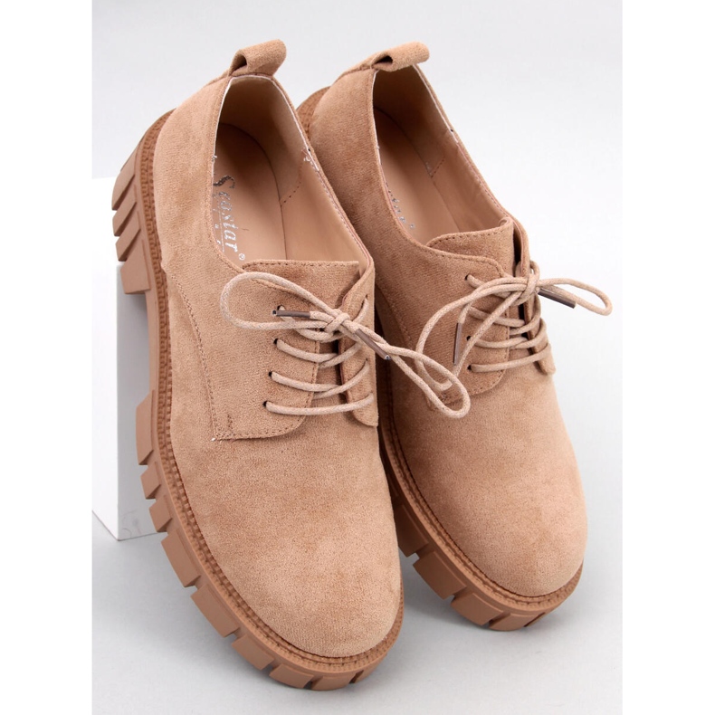 BM Mocassini con plateau Amparo Khaki in camoscio beige 2