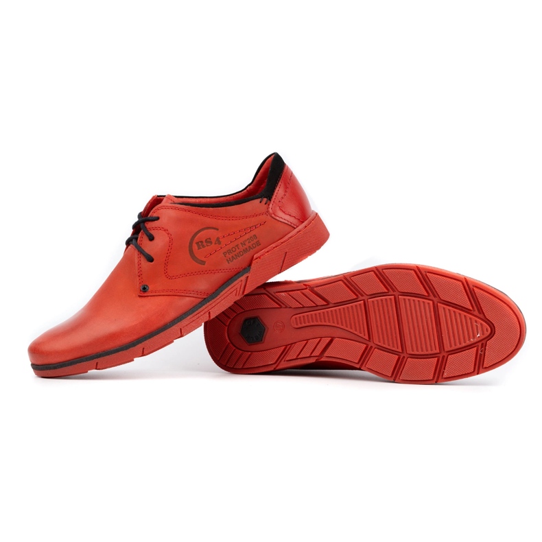 Polbut Scarpe da uomo in pelle 2103 rosse rosso 3