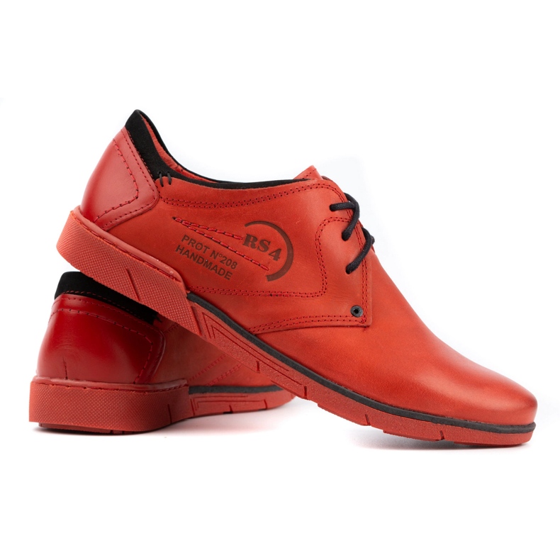 Polbut Scarpe da uomo in pelle 2103 rosse rosso 4