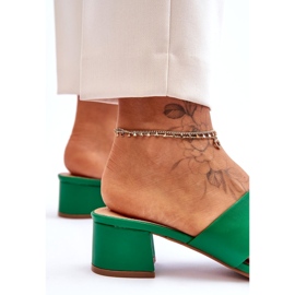 Joia Sandali classici in pelle con tacco basso Miley Green verde 4