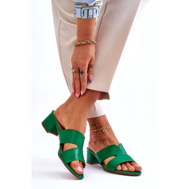 Joia Sandali classici in pelle con tacco basso Miley Green verde 2