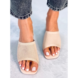 Greet Sandali beige con tacco 1