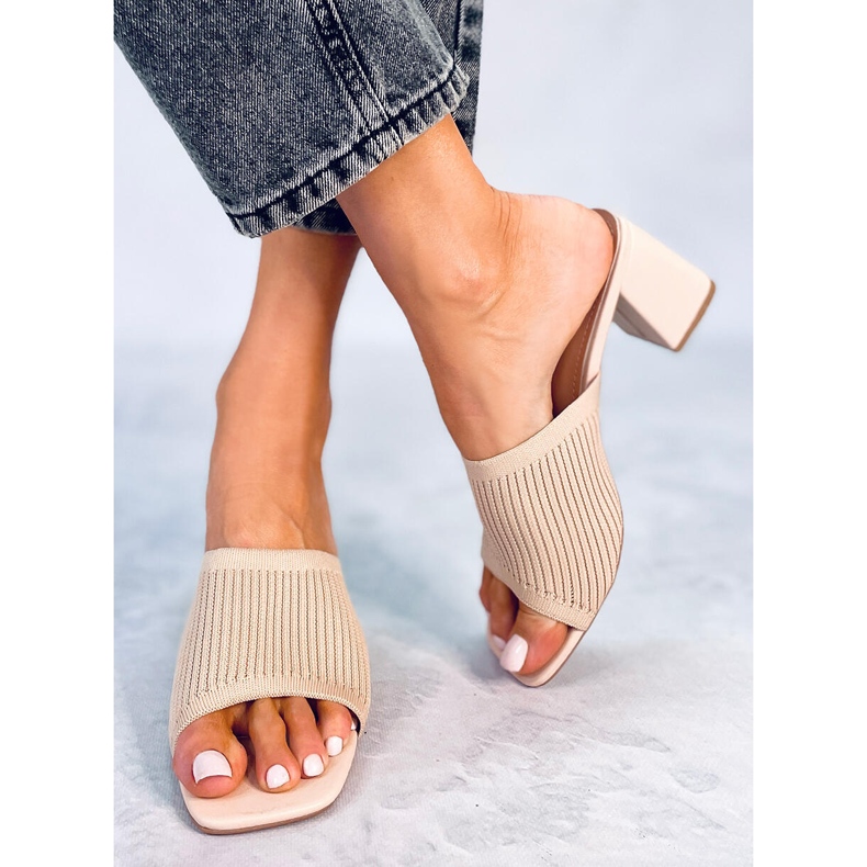 Greet Sandali beige con tacco 2