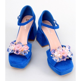 Sandali tacco largo con pietre Mirella Blue 1