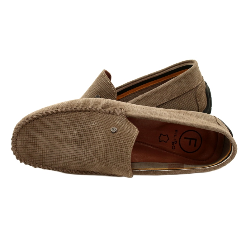 Filippo Mocassini da uomo beige, pelle scamosciata, MP923/23 TP, beige 5