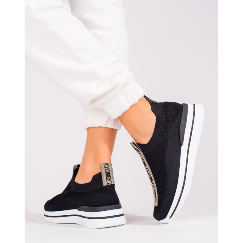 Scarpe sportive leggere da donna sulla piattaforma Shelovet nero 1