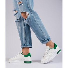 Scarpe sportive bianche sneakers sulla piattaforma Shelovet bianco 2