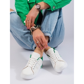 Scarpe sportive bianche sneakers sulla piattaforma Shelovet bianco 1