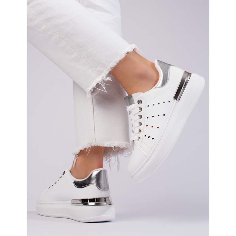 Sneakers bianche Shelovet con suola spessa bianco 1