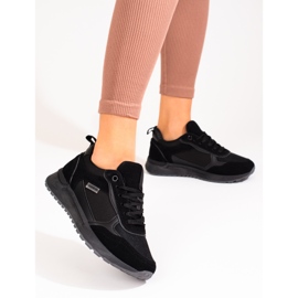 Sneakers da donna Shelovet in camoscio nero 1