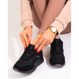 Sneakers da donna Shelovet in camoscio nero 2