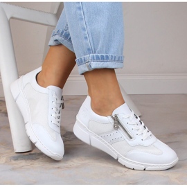 Comode scarpe sportive da donna bianche Rieker M0100-80 bianco 1