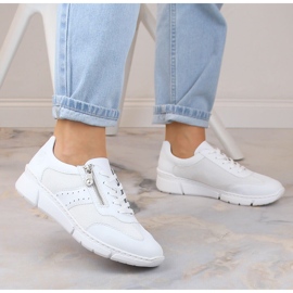 Comode scarpe sportive da donna bianche Rieker M0100-80 bianco 2