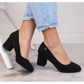 Décolletée da donna in camoscio nero eVento 5952 1