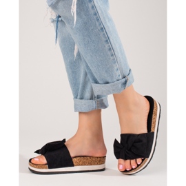 Pantofole da donna in camoscio con plateau Vinceza nere nero 1