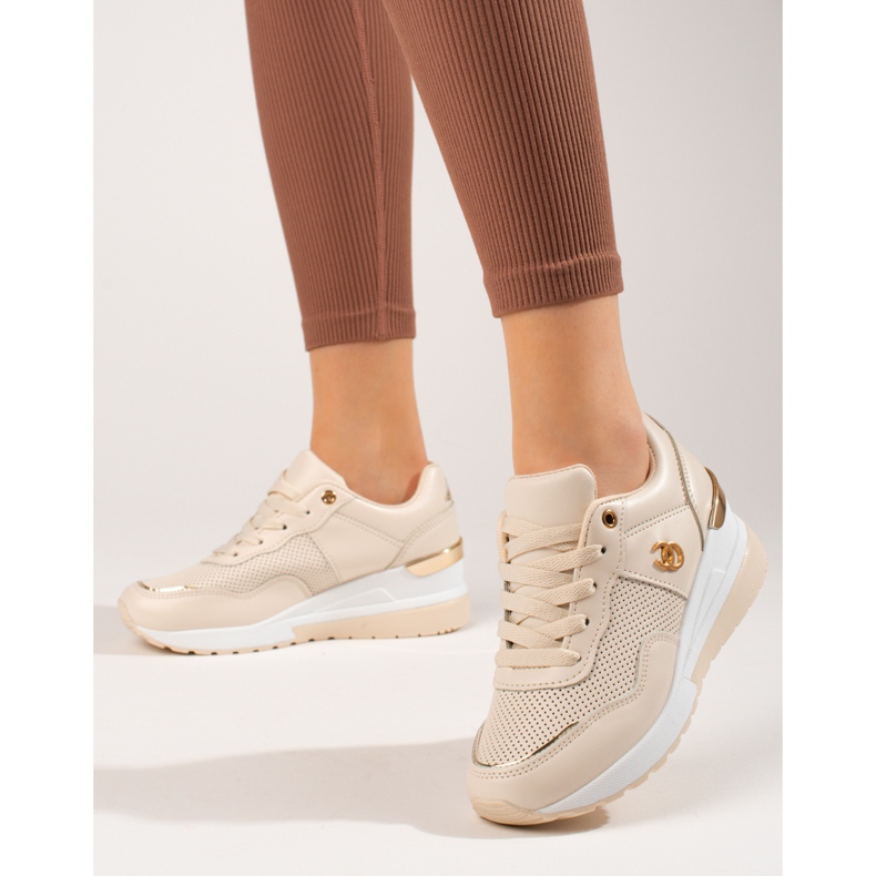 Sneakers beige da donna Shelovet 1