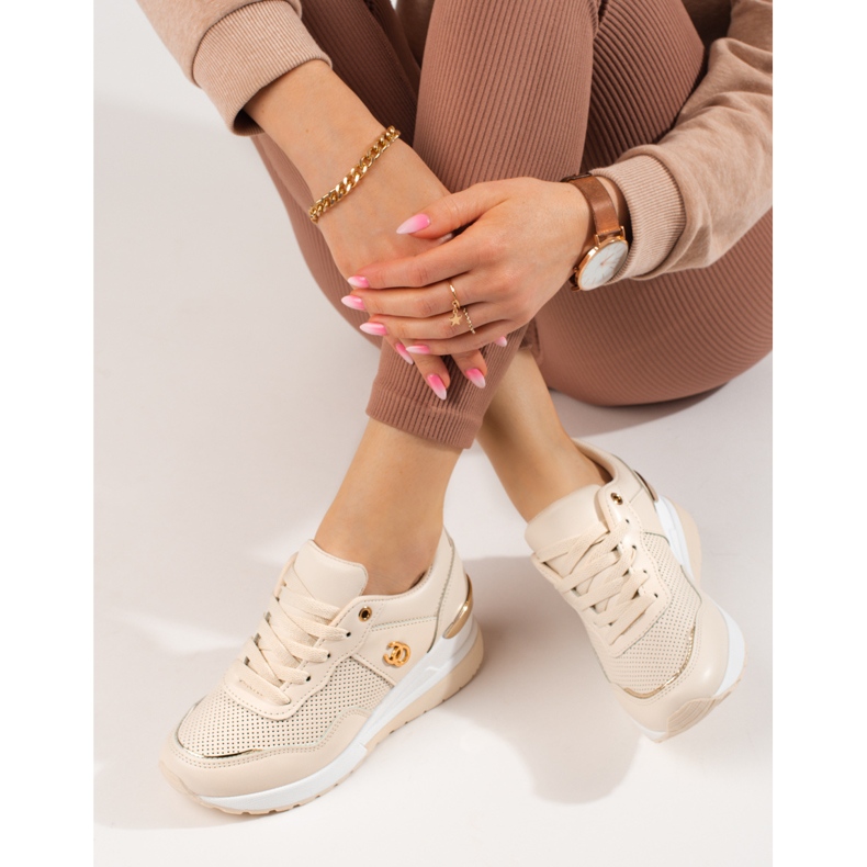Sneakers beige da donna Shelovet 2