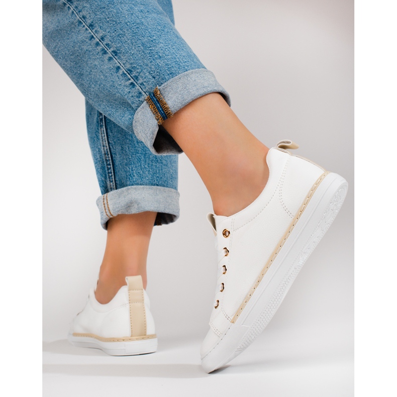 Sneakers classiche da donna bianche Shelovet bianco 2