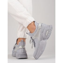 Sneaker Shelovet grigia traforata da donna grigio 2