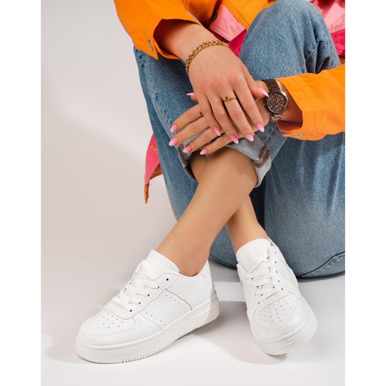 Shelovet scarpe sportive bianche con suola spessa bianco 2