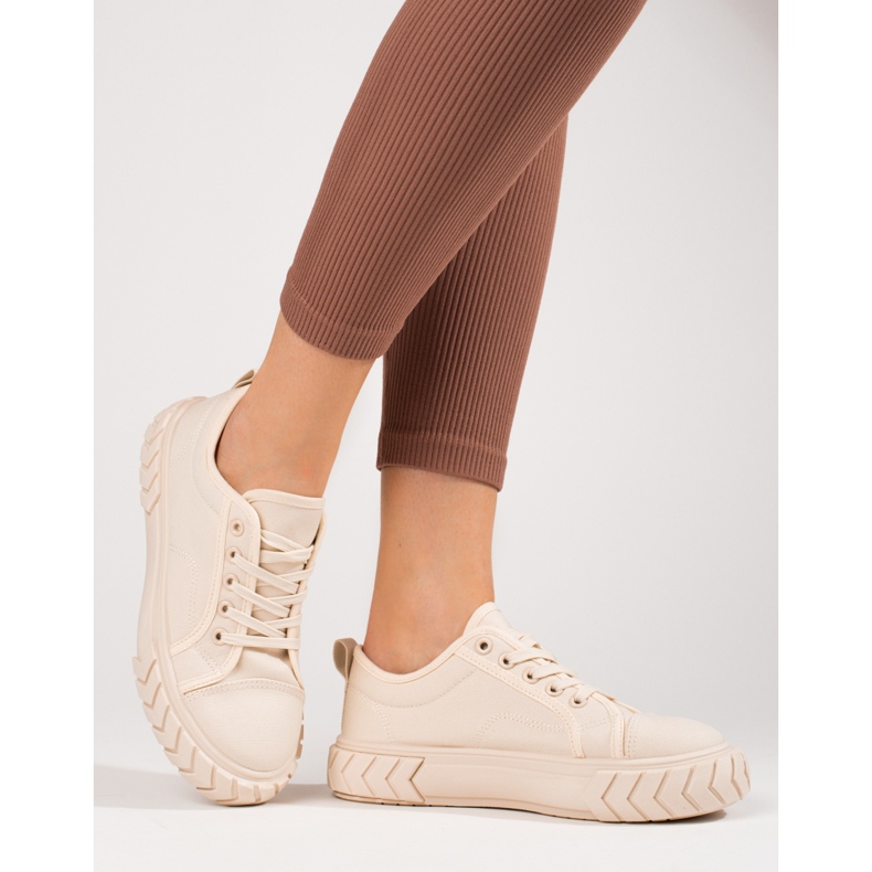 Sneakers beige da donna Shelovet 1