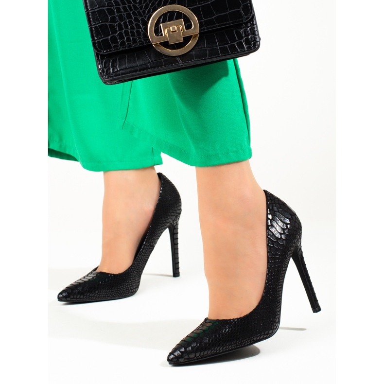 Décolleté classici su un tacco alto nero Shelovet 1