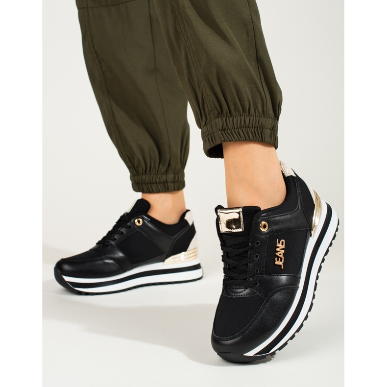 Shelovet sneaker alta platform nera nero 1