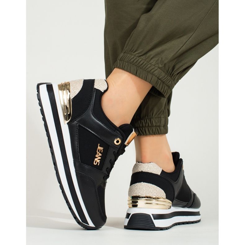 Shelovet sneaker alta platform nera nero 2