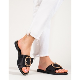 Eleganti ciabatte nere con fibbia Shelovet nero 2