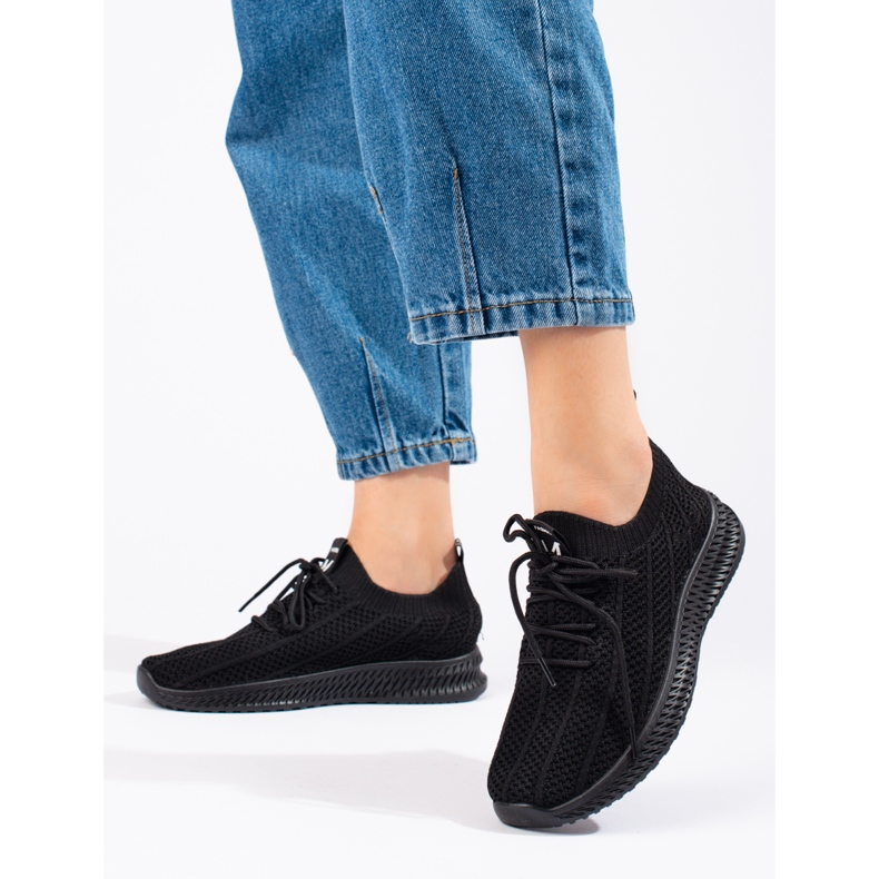 Scarpe sportive da donna in tessuto leggero Shelovet nero 2