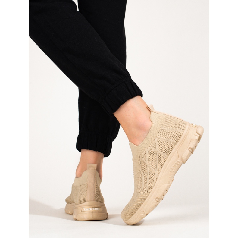 Scarpe sportive da donna in tessuto marrone Shelovet 1