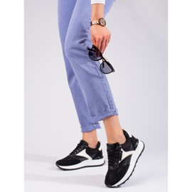 Scarpe sportive da donna nere con plateau alto Shelovet nero 1
