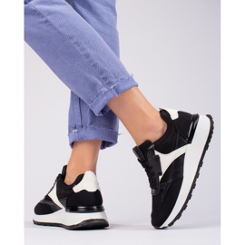 Scarpe sportive da donna nere con plateau alto Shelovet nero 2