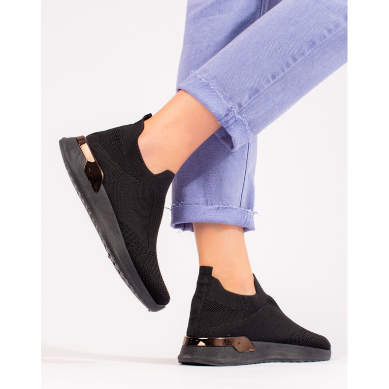 Scarpe sportive in tessuto Shelovet nero leggero 1