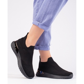 Scarpe sportive in tessuto Shelovet nero leggero 2