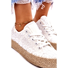 Sneakers da donna con piattaforma intrecciata Big Star LL274199 Bianche bianca 3