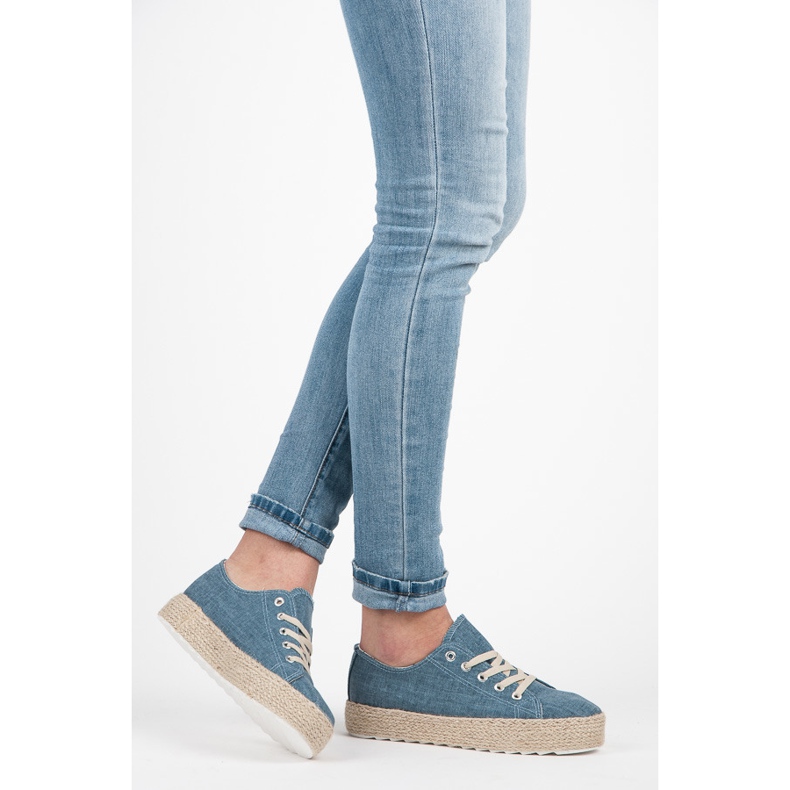 Kylie Espadrillas sulla piattaforma blu 2