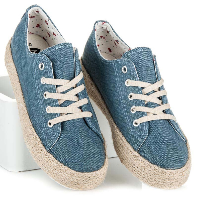 Kylie Espadrillas sulla piattaforma blu 1