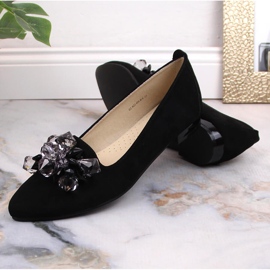 Ballerine da donna in camoscio nero con cristalli T.Sokolski W23-464 1