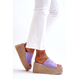 STEPHAN Pantofole Con Zeppa E Piattaforma Da Donna Viola Ysabel 2