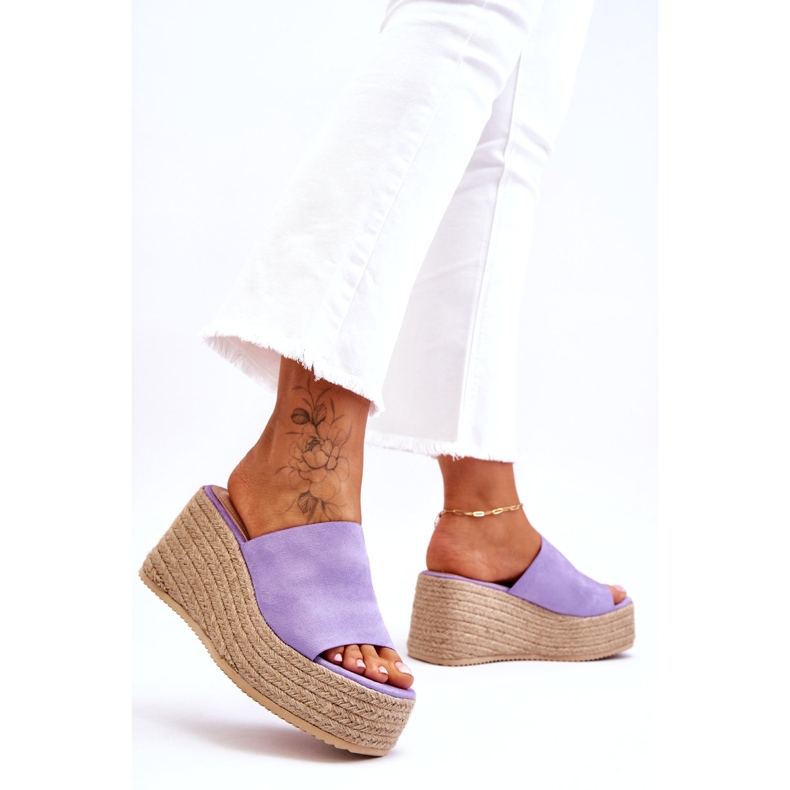 STEPHAN Pantofole Con Zeppa E Piattaforma Da Donna Viola Ysabel 1