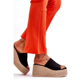 FS1 Pantofole con zeppa e plateau da donna nere Ysabel nero 4