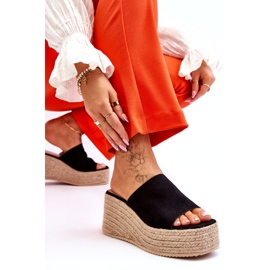 FS1 Pantofole con zeppa e plateau da donna nere Ysabel nero 5