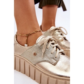 Lemar Scarpe con zeppa in pelle, Oro d'oro 2