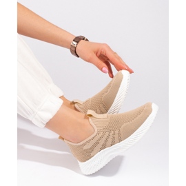 Scarpe sportive traforate da donna Shelovet beige 1