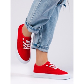 Classiche sneakers stringate da donna Shelovet rosso 2