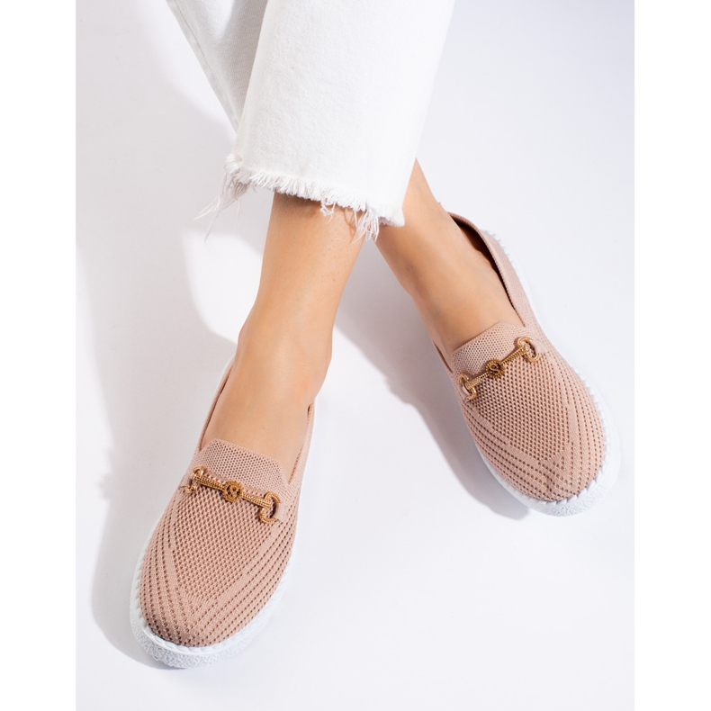 Slip on da donna in tessuto Shelovet rosa cipria 2