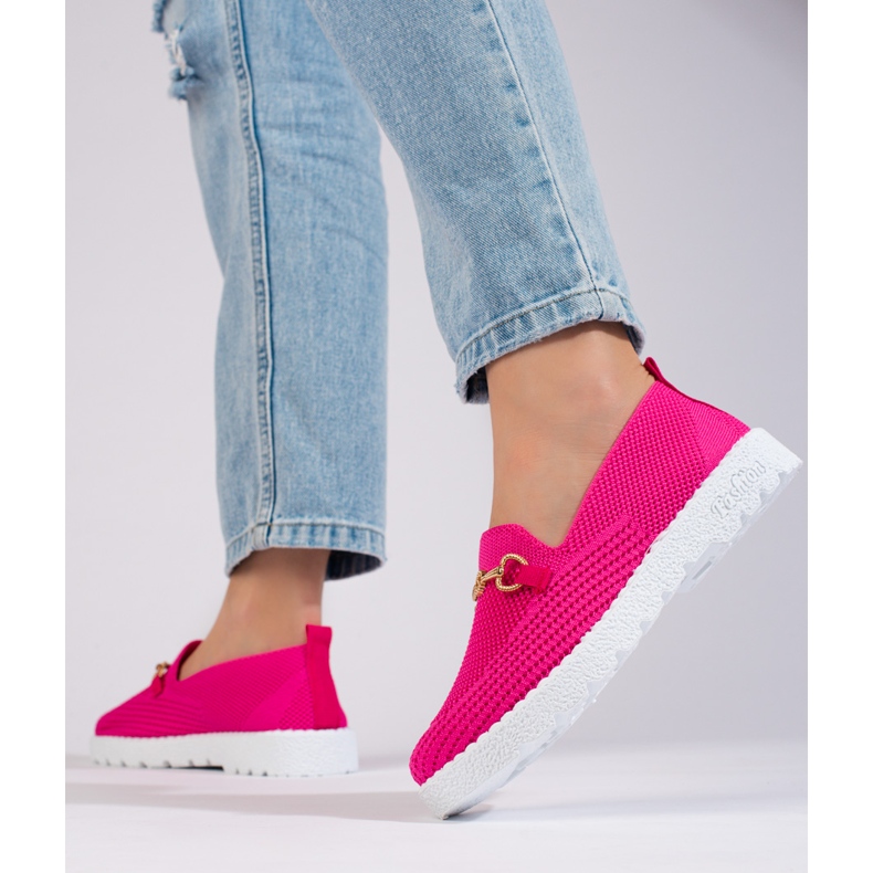Slip on donna in tessuto Shelovet fucsia rosa 1