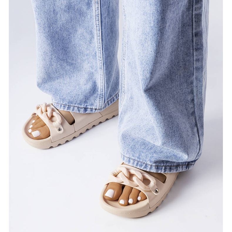 Ciabatte Étoile in gomma beige 1